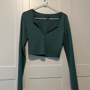 Urban Outfitters BDG green long sleeved crop top